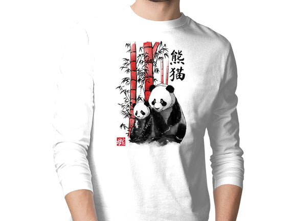 Panda And Cub Sumi-e