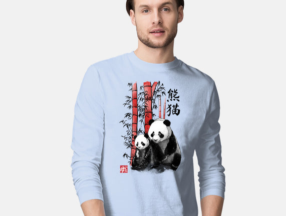 Panda And Cub Sumi-e