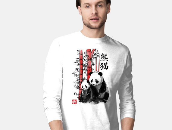 Panda And Cub Sumi-e