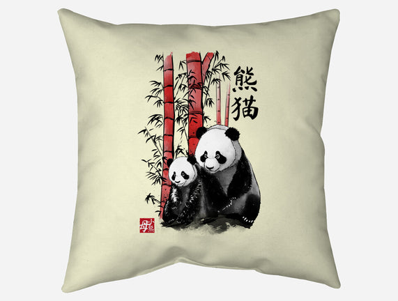 Panda And Cub Sumi-e