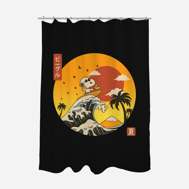 The Great Beagle Off Kanagawa-None-Polyester-Shower Curtain-retrodivision