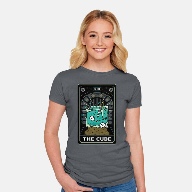 The Cube Tarot Card-Womens-Fitted-Tee-Logozaste