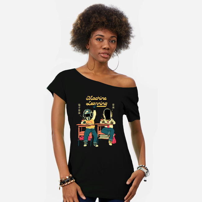 Robot Learning-Womens-Off Shoulder-Tee-Hafaell