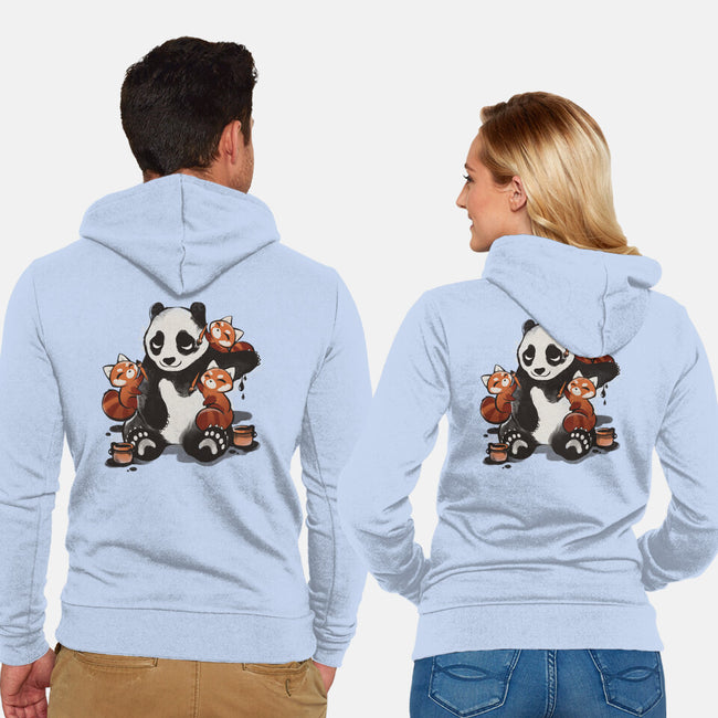 Panda Tattoo-Unisex-Zip-Up-Sweatshirt-ricolaa