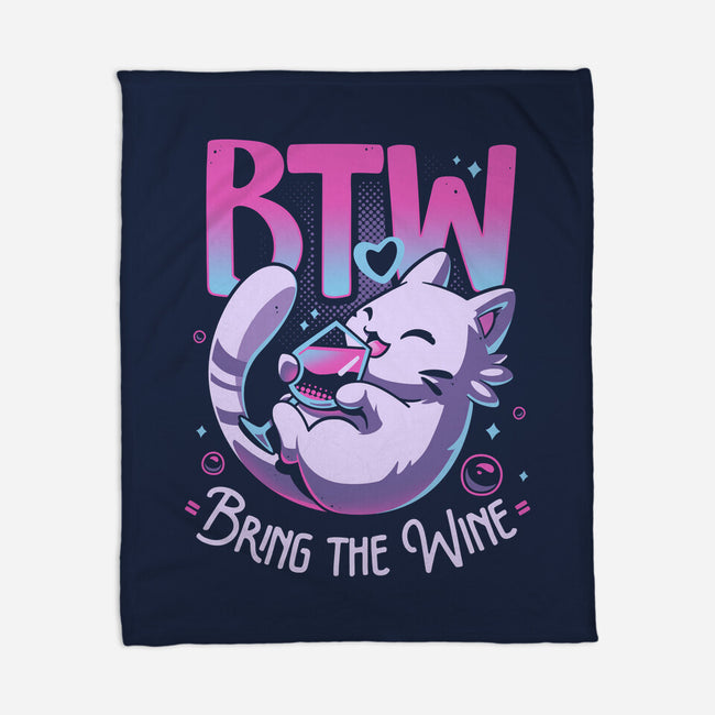 Whiskered Wine Drinker-None-Fleece-Blanket-Snouleaf