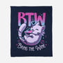 Whiskered Wine Drinker-None-Fleece-Blanket-Snouleaf