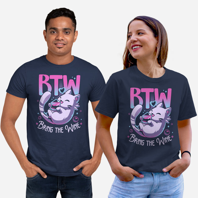 Whiskered Wine Drinker-Unisex-Basic-Tee-Snouleaf