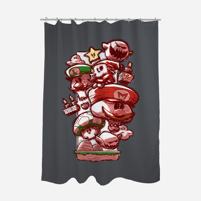 Skull Bros-None-Polyester-Shower Curtain-Ca Mask