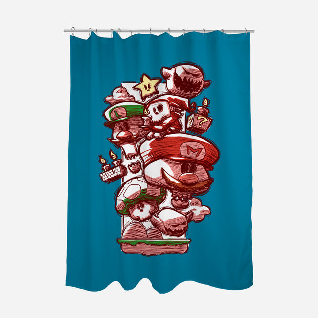 Skull Bros-None-Polyester-Shower Curtain-Ca Mask