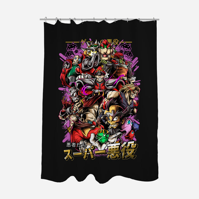 Retro Villains-None-Polyester-Shower Curtain-Conjura Geek