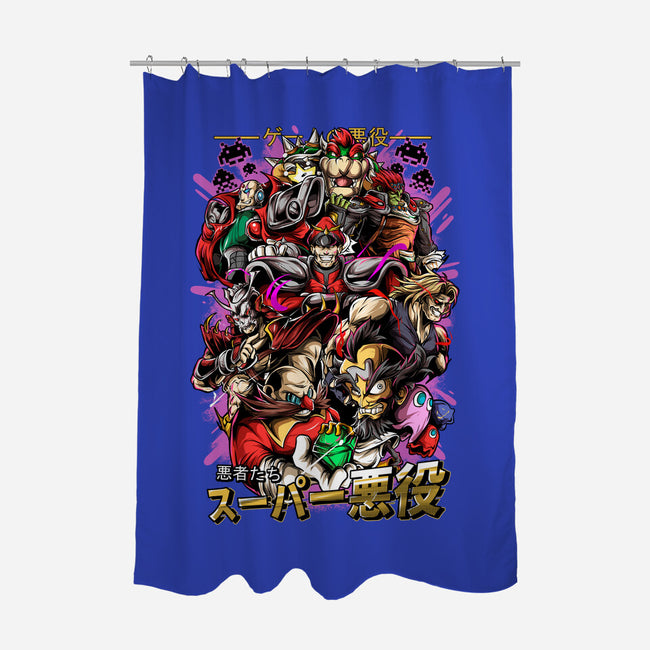 Retro Villains-None-Polyester-Shower Curtain-Conjura Geek
