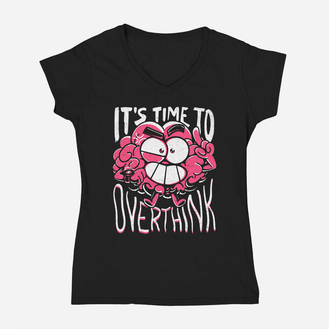 Overthinking Time-Womens-V-Neck-Tee-estudiofitas