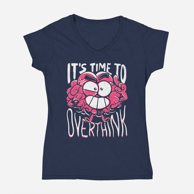Overthinking Time-Womens-V-Neck-Tee-estudiofitas