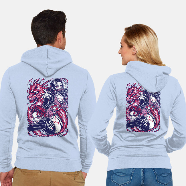 Strong Bond-Unisex-Zip-Up-Sweatshirt-Panchi Art