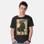 Black Swordsman Woodblock-Mens-Basic-Tee-DrMonekers