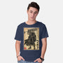 Black Swordsman Woodblock-Mens-Basic-Tee-DrMonekers