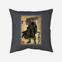 Black Swordsman Woodblock-None-Removable Cover-Throw Pillow-DrMonekers