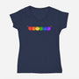 Rainbow Frogs-Womens-V-Neck-Tee-kosmicsatellite