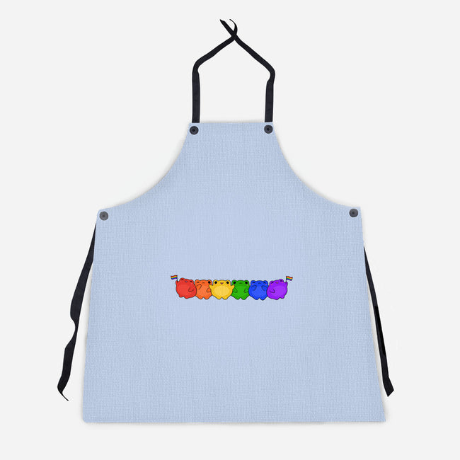 Rainbow Frogs-Unisex-Kitchen-Apron-kosmicsatellite
