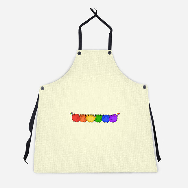 Rainbow Frogs-Unisex-Kitchen-Apron-kosmicsatellite