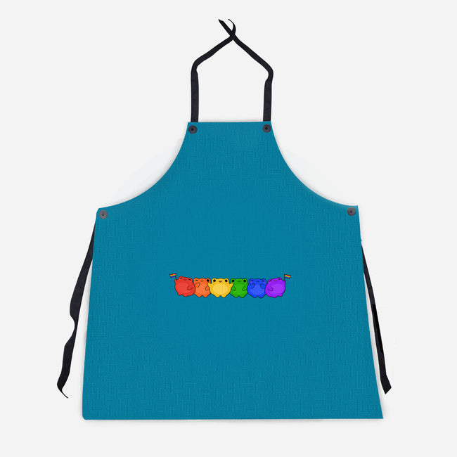 Rainbow Frogs-Unisex-Kitchen-Apron-kosmicsatellite