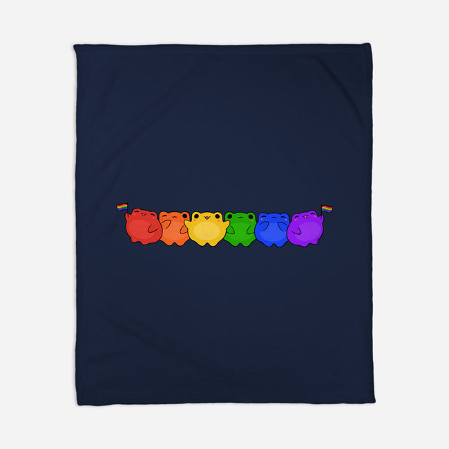 Rainbow Frogs-None-Fleece-Blanket-kosmicsatellite