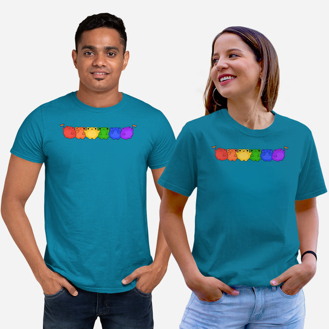 Rainbow Frogs-Unisex-Basic-Tee-kosmicsatellite