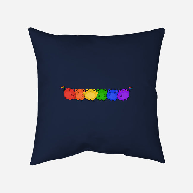Rainbow Frogs-None-Removable Cover w Insert-Throw Pillow-kosmicsatellite