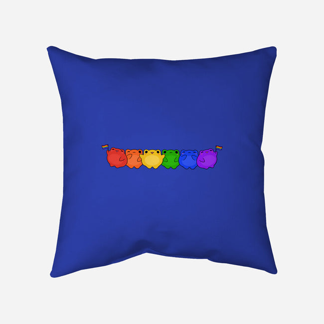 Rainbow Frogs-None-Removable Cover w Insert-Throw Pillow-kosmicsatellite