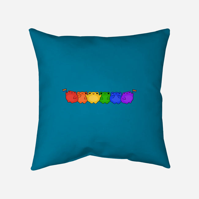 Rainbow Frogs-None-Removable Cover w Insert-Throw Pillow-kosmicsatellite