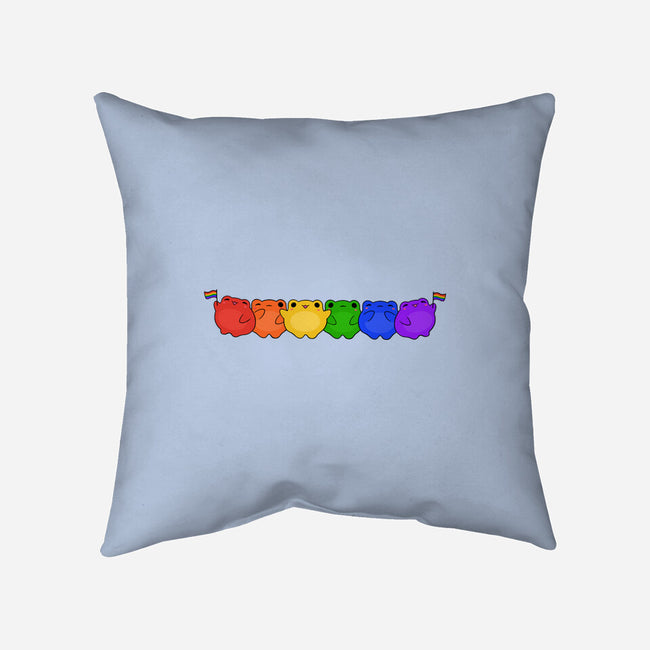 Rainbow Frogs-None-Removable Cover-Throw Pillow-kosmicsatellite