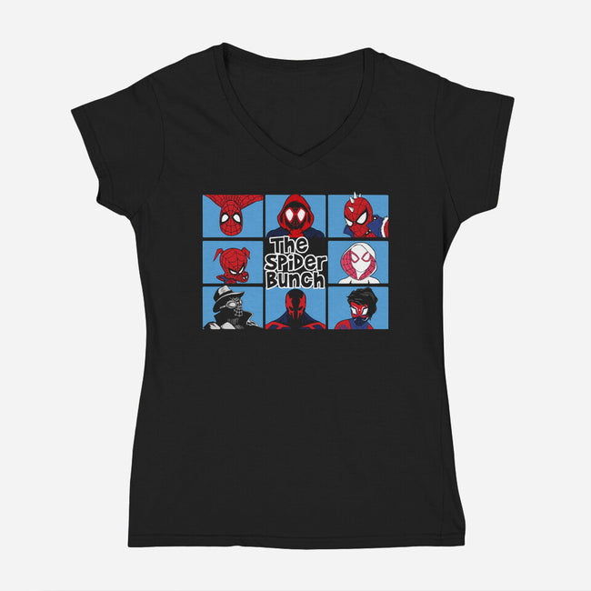 The Spider Bunch-Womens-V-Neck-Tee-Melonseta
