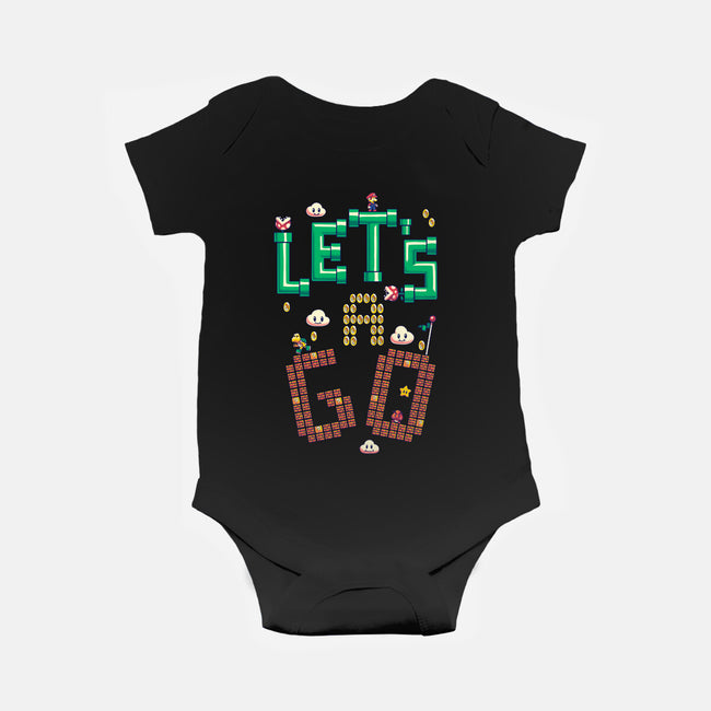 Mario Let's A Go-Baby-Basic-Onesie-Geekydog