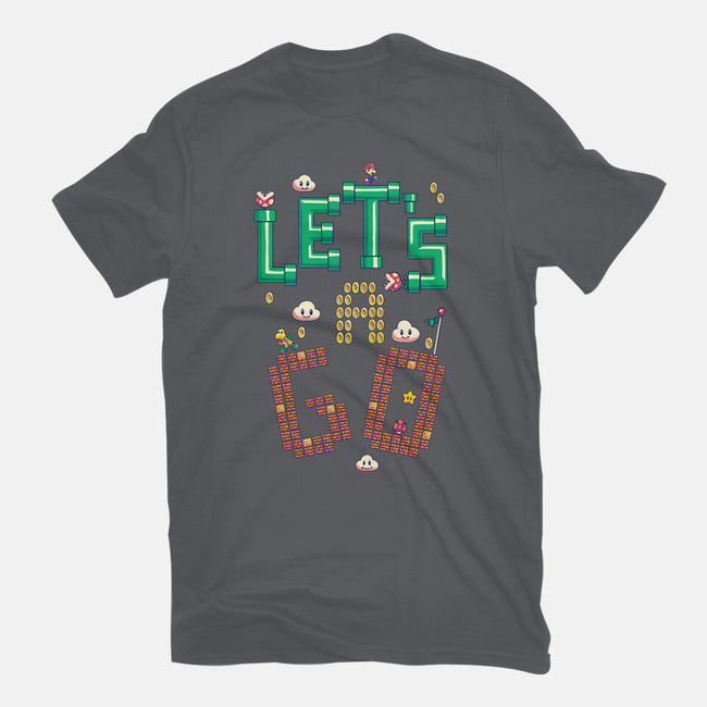 Mario Let's A Go-Mens-Basic-Tee-Geekydog