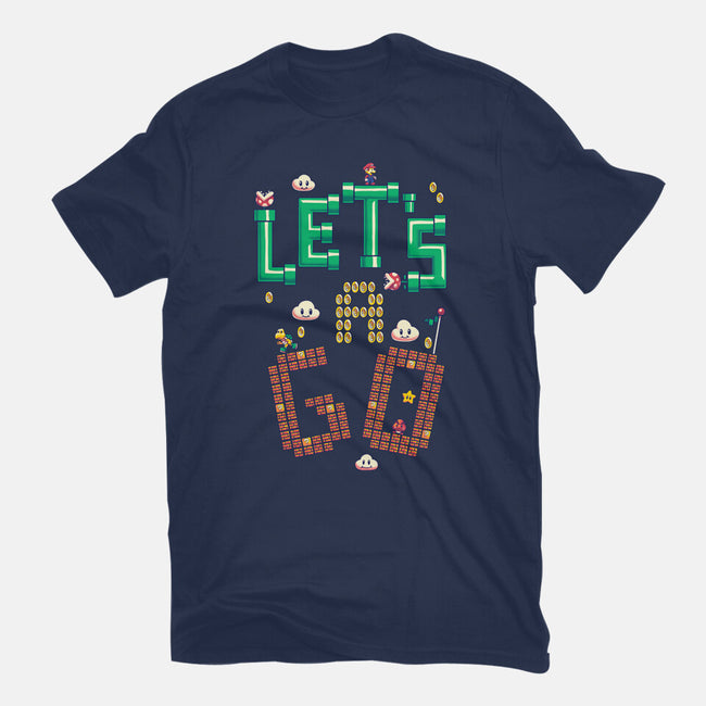 Mario Let's A Go-Mens-Basic-Tee-Geekydog