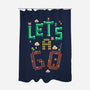 Mario Let's A Go-None-Polyester-Shower Curtain-Geekydog