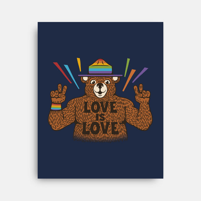 Love Is Love Pride Bear-None-Stretched-Canvas-tobefonseca