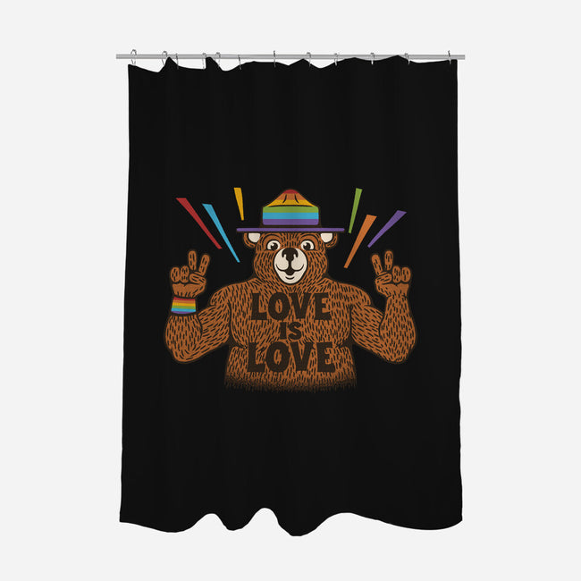 Love Is Love Pride Bear-None-Polyester-Shower Curtain-tobefonseca