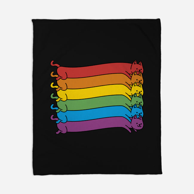 Rainbow Cats Pride Flag-None-Fleece-Blanket-tobefonseca