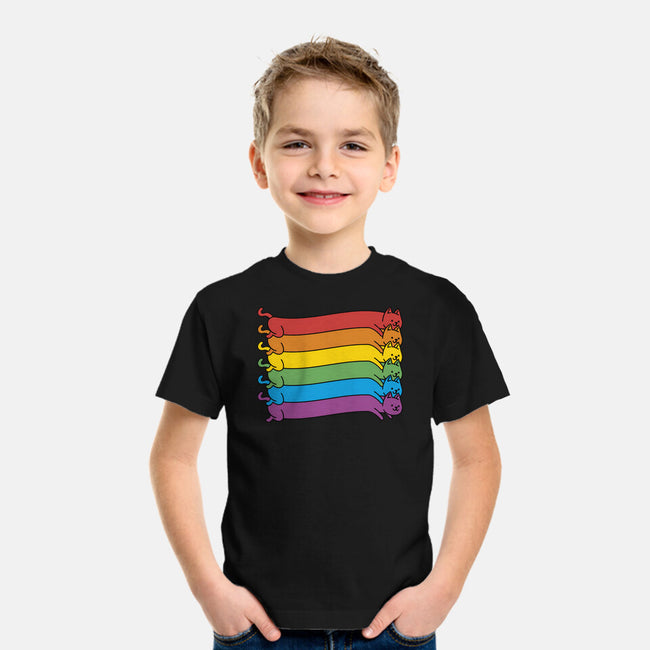 Rainbow Cats Pride Flag-Youth-Basic-Tee-tobefonseca