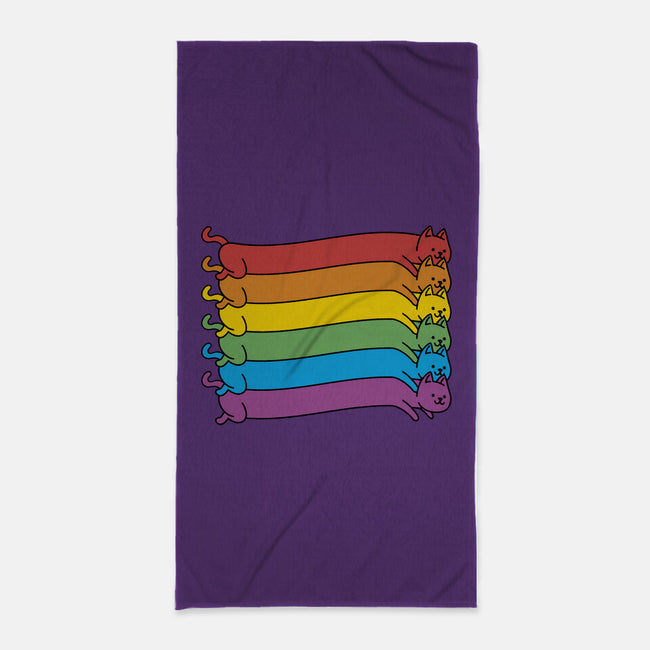 Rainbow Cats Pride Flag-None-Beach-Towel-tobefonseca