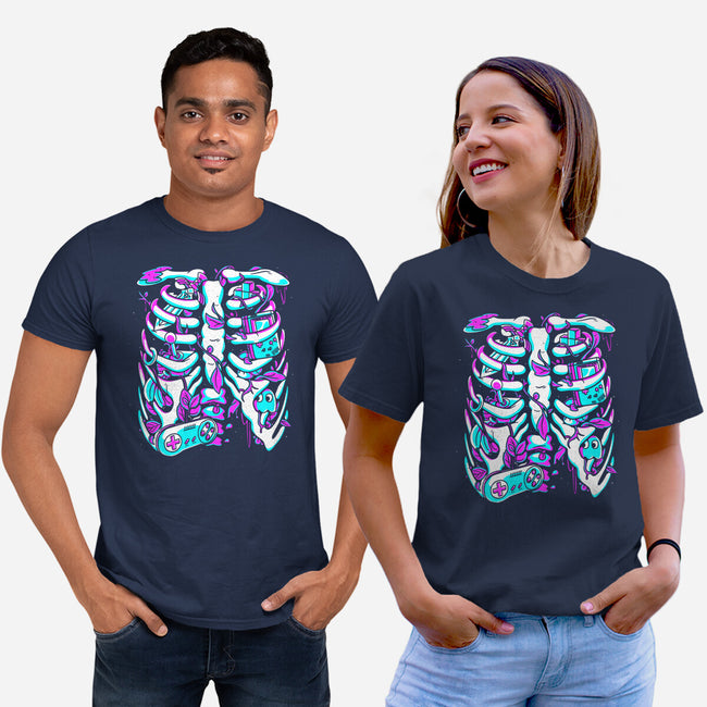 Retro Gaming Skeleton-Unisex-Basic-Tee-estudiofitas