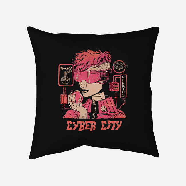 Cyber City-None-Removable Cover-Throw Pillow-gloopz