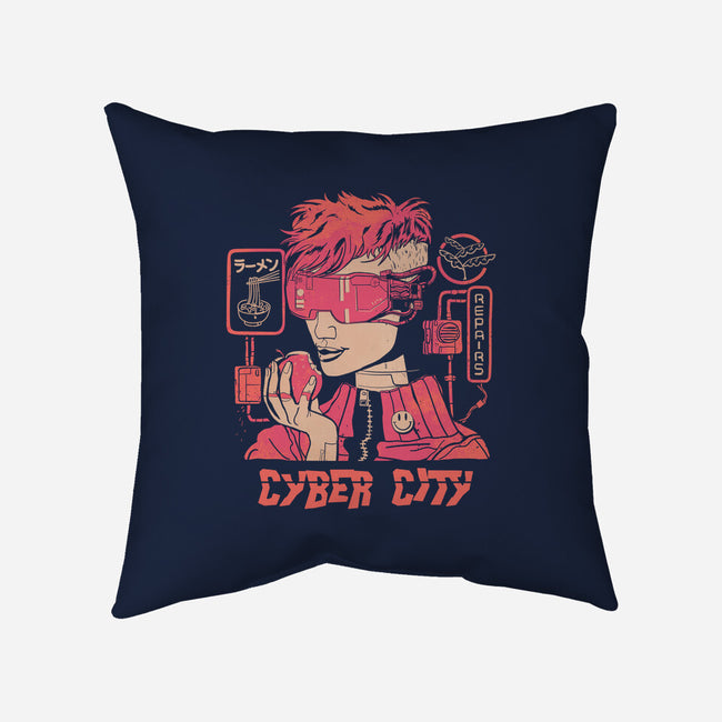 Cyber City-None-Removable Cover-Throw Pillow-gloopz