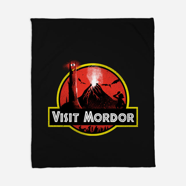 Visit Mordor-None-Fleece-Blanket-dandingeroz