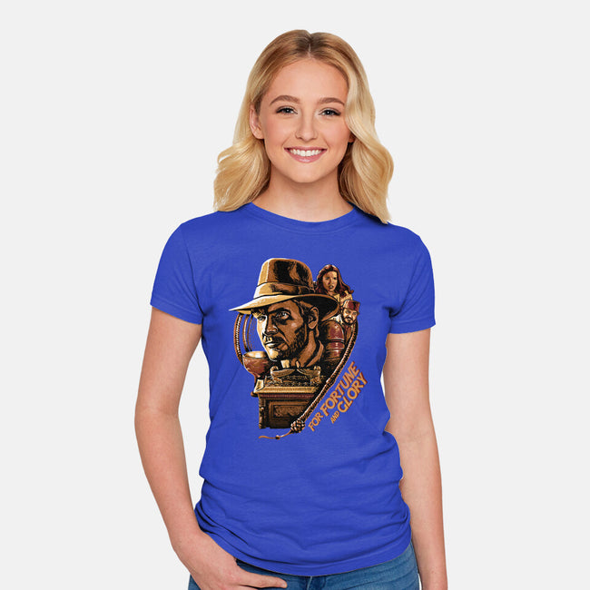 For Fortune And Glory-Womens-Fitted-Tee-daobiwan