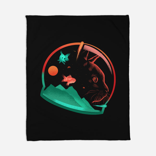 Astrocat In Space-None-Fleece-Blanket-sachpica