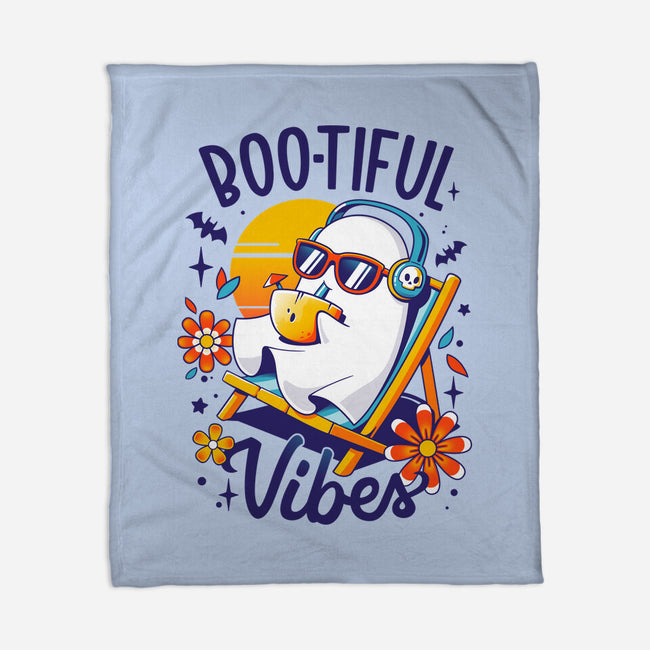 Ghostly Summer Vibes-None-Fleece-Blanket-Snouleaf