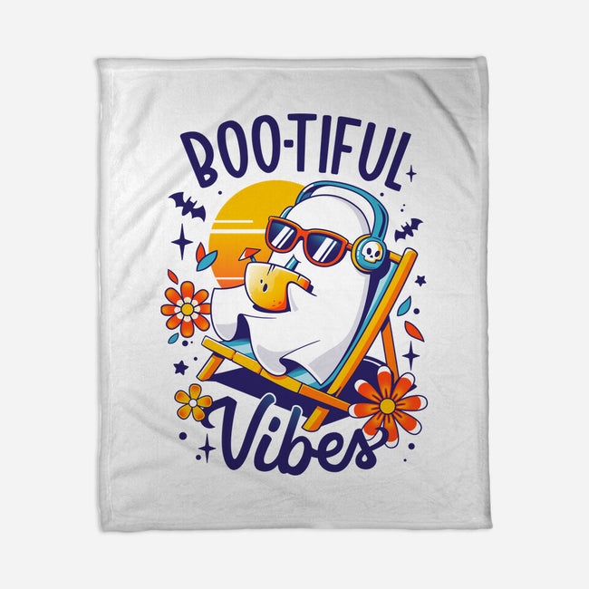 Ghostly Summer Vibes-None-Fleece-Blanket-Snouleaf