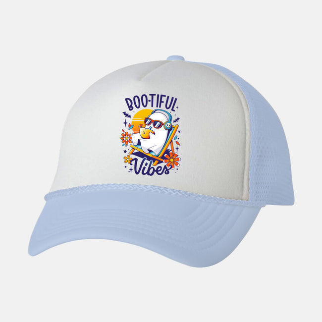 Ghostly Summer Vibes-Unisex-Trucker-Hat-Snouleaf
